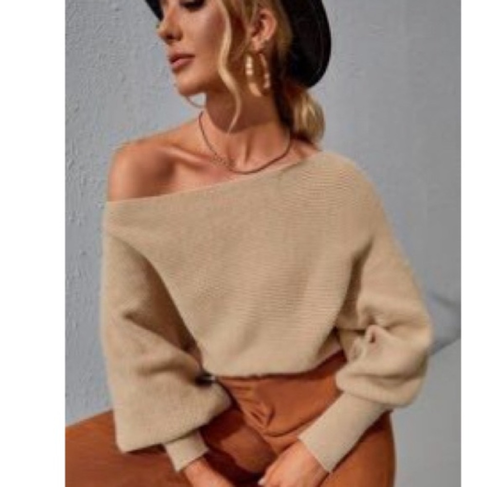 Shein Boat Neck Batwing Sleeve Sweater (XL)